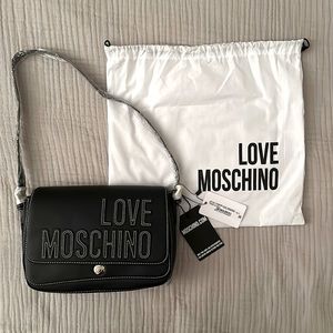 Brand New Black Love Moschino Shoulder Bag with Tags and Dust Cover